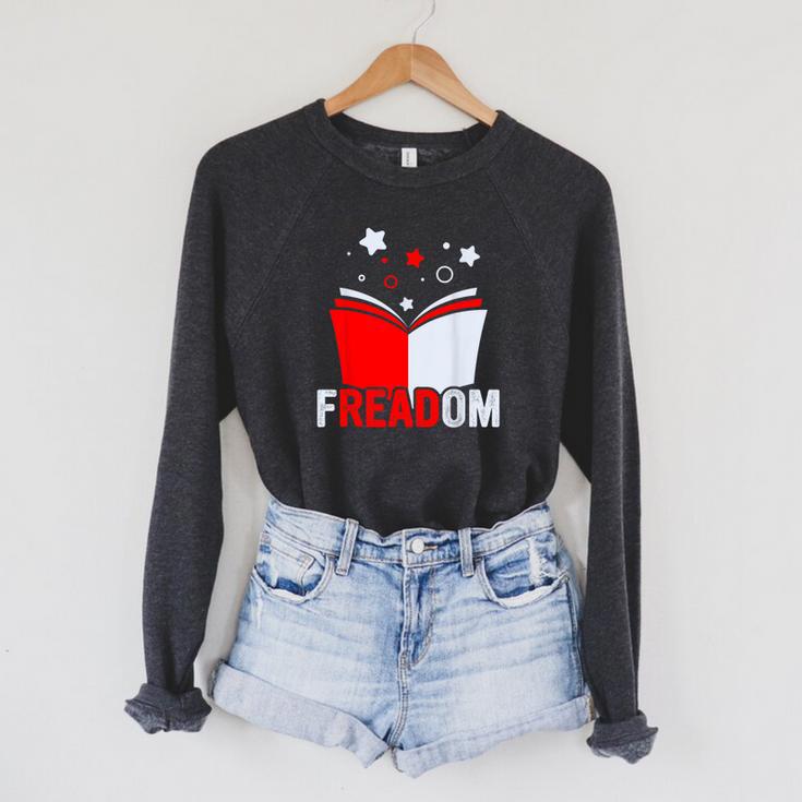 Freadom I Read Banned Books Banned Books Week Librarian Raglan Sleeve Sweatshirt