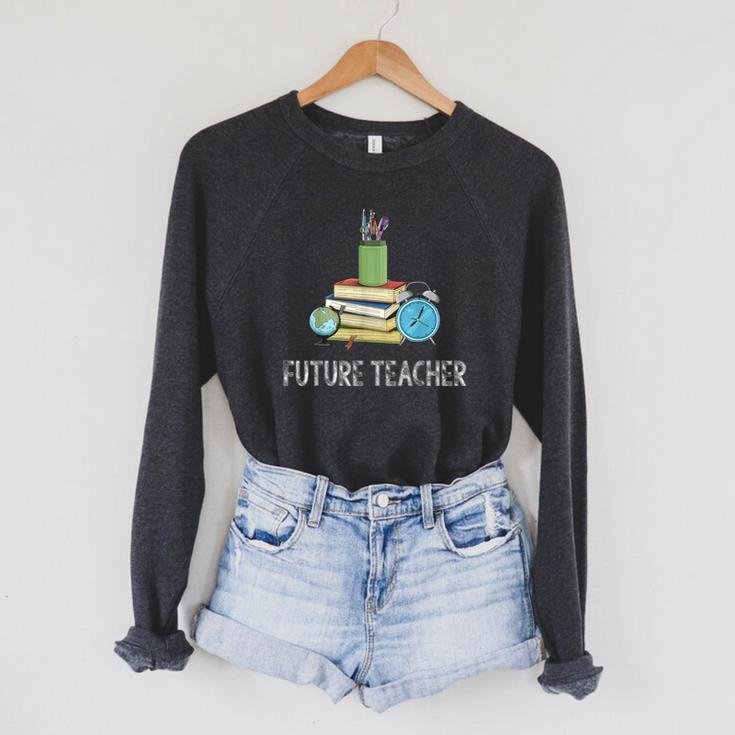 Future Teacher School Teaching Educator Colorful Books Men Women Raglan Sleeve Sweatshirt