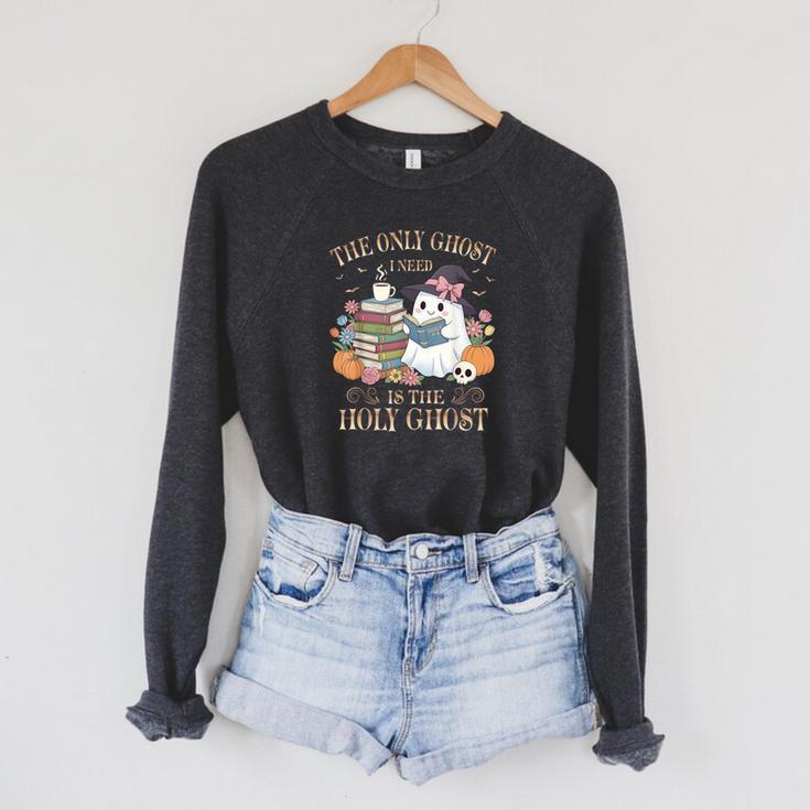 The Only Ghost I Need Is The Holy Ghost Books Reading Lovers Raglan Sleeve Sweatshirt