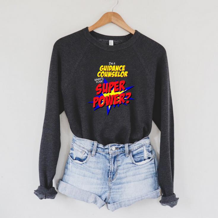Guidance Counselor Teacher Superhero Superpower Comic Book Raglan Sleeve Sweatshirt