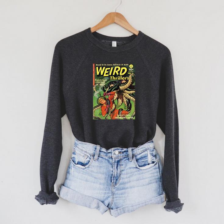Halloween Horror Monster Vintage Comic Book Retro Raglan Sleeve Sweatshirt