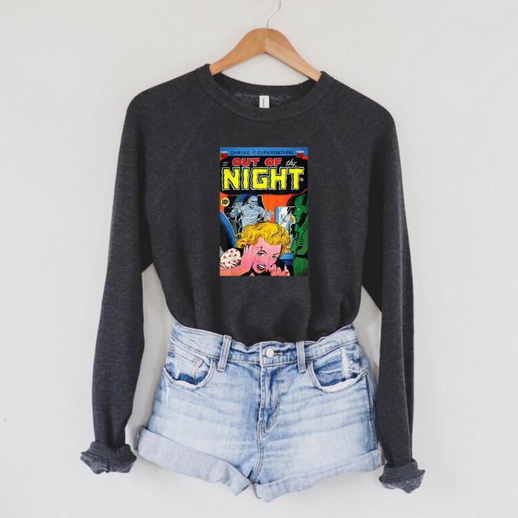 Halloween Horror Vintage Mummy Zombie Comic Book Retro Raglan Sleeve Sweatshirt