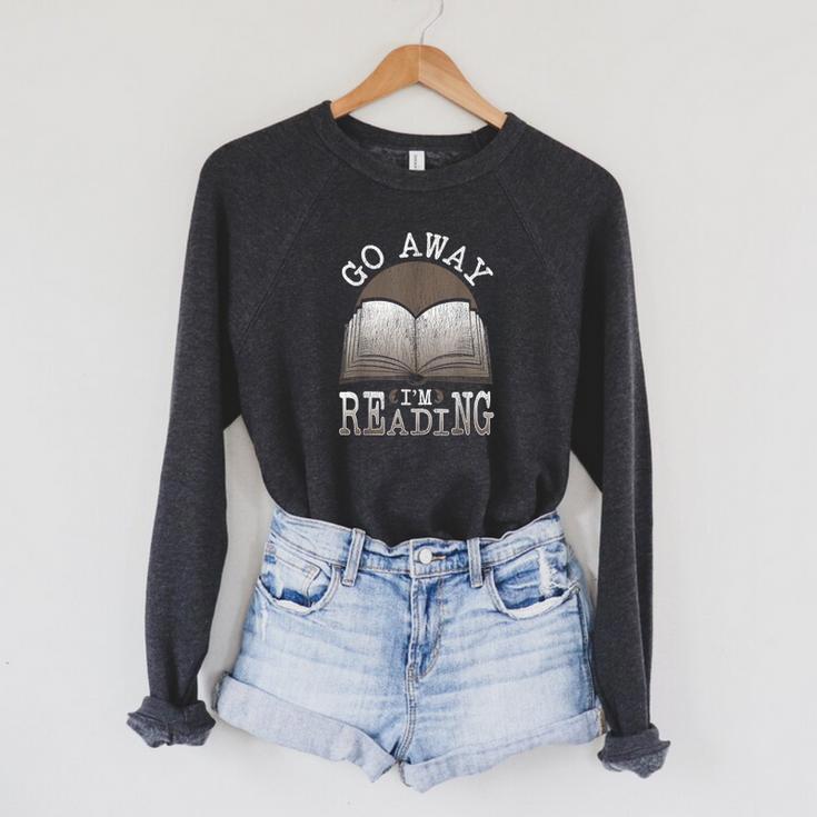 Humor Saying Book Lovers Readers Teachers Librarian Raglan Sleeve Sweatshirt