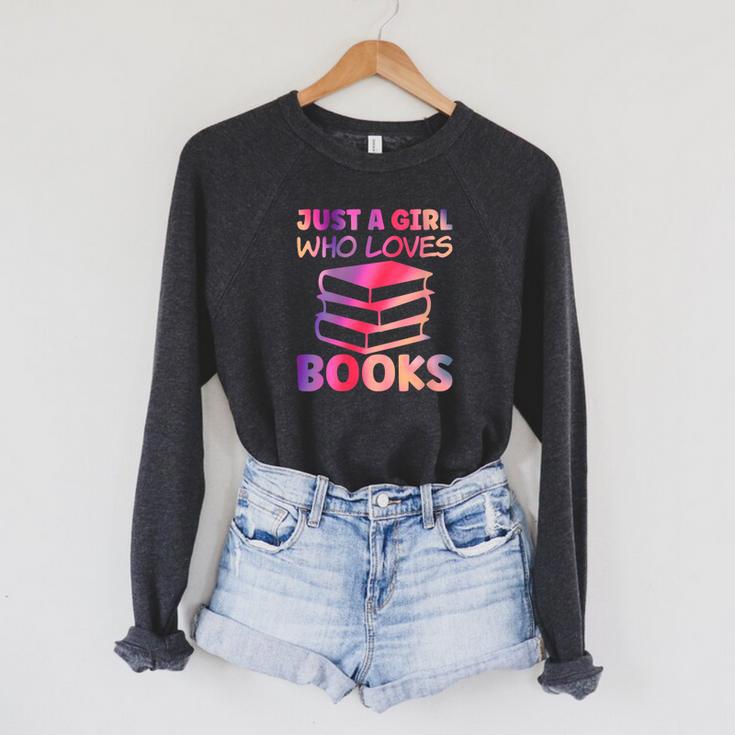 Just A Girl Who Loves Books Raglan Sleeve Sweatshirt