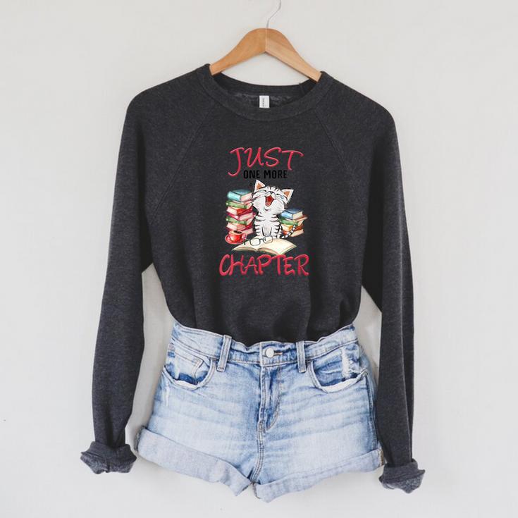 Just One More Chapter- I Love Reading Book And Meow Raglan Sleeve Sweatshirt