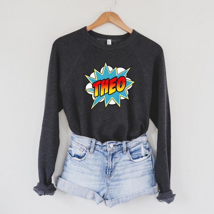 Kids Boys Theo Comic Book Superhero Name Raglan Sleeve Sweatshirt