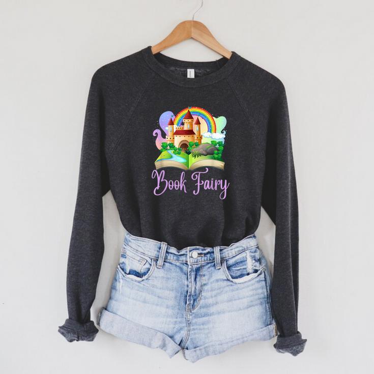 Librarian Book Fairy Library Book Book Fair Teacher Read For Men Women Raglan Sleeve Sweatshirt
