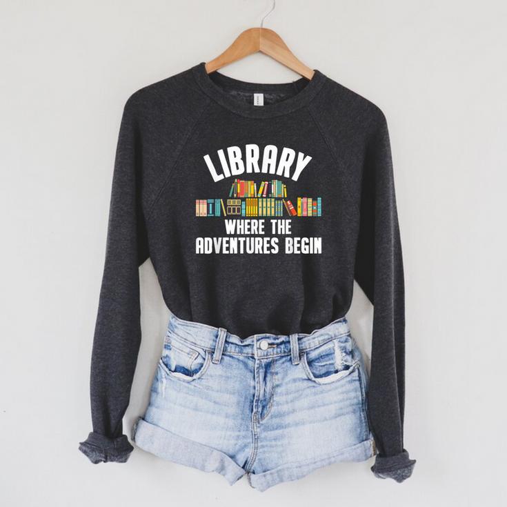 Library Art For Men Women Bookworm Reading Book Lovers Raglan Sleeve Sweatshirt