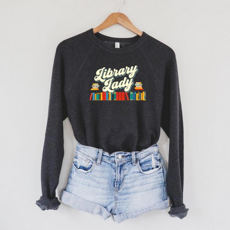 Library Lady School Librarian Cataloger Books Book Lover Raglan Sleeve Sweatshirt