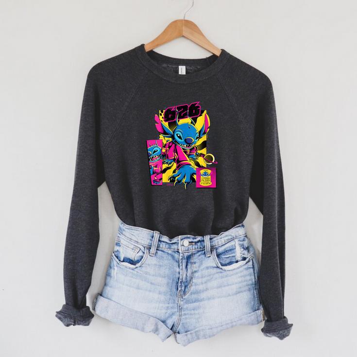 Lilo And Stitch 626 Outerspace Alien Comic Book Page Raglan Sleeve Sweatshirt