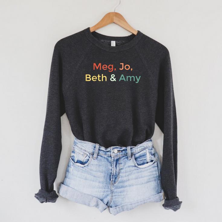 Little Women Alcott Book Meg Jo Beth Amy March Sisters Raglan Sleeve Sweatshirt