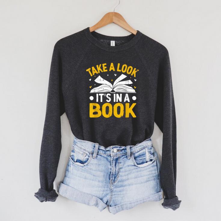 Take A Look It's In A Book Raglan Sleeve Sweatshirt