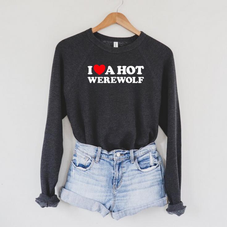 I Love A Hot Werewolf Lycan Wolfman Book Character Fan Raglan Sleeve Sweatshirt
