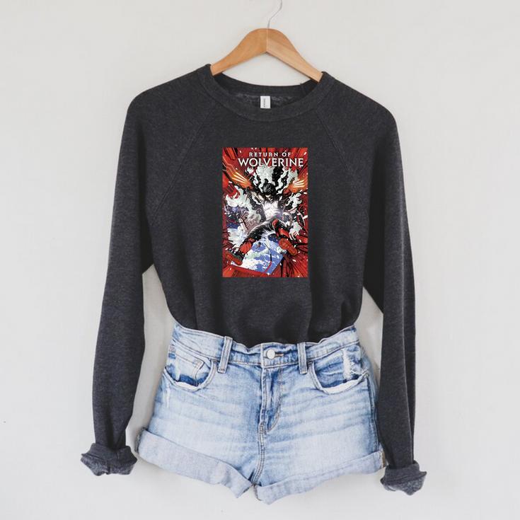 Marvel Comixology Return Of Wolverine Comic Book Cover Raglan Sleeve Sweatshirt