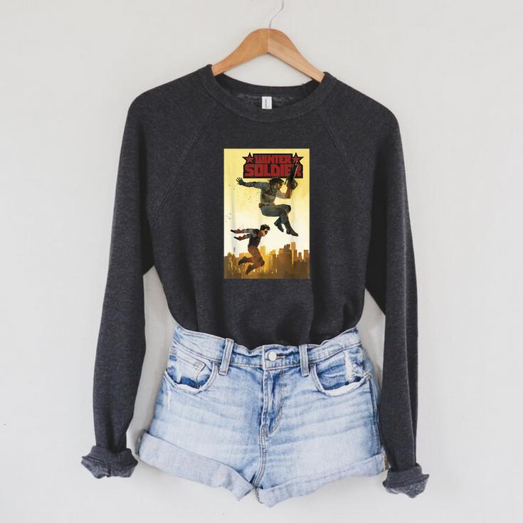 Marvel Comixology Winter Soldier 3 Of 5 Comic Book Cover Raglan Sleeve Sweatshirt