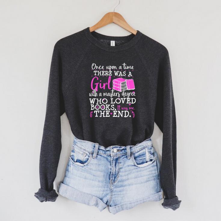 Masters Degree Graduation Book Lover Nerd Reader Geek Raglan Sleeve Sweatshirt