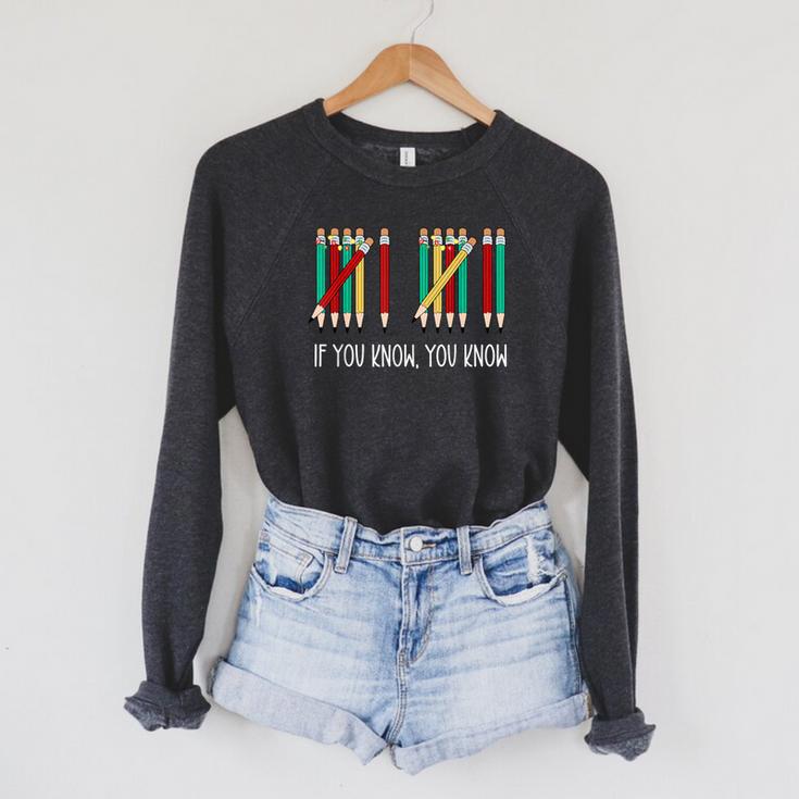 Pencil If You Know You Know 6 7 Reading Book Christmas Raglan Sleeve Sweatshirt