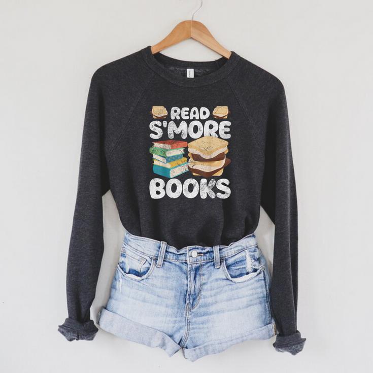 Read S'More Books Camping Reading Bookworm Book Lover Grunge Raglan Sleeve Sweatshirt