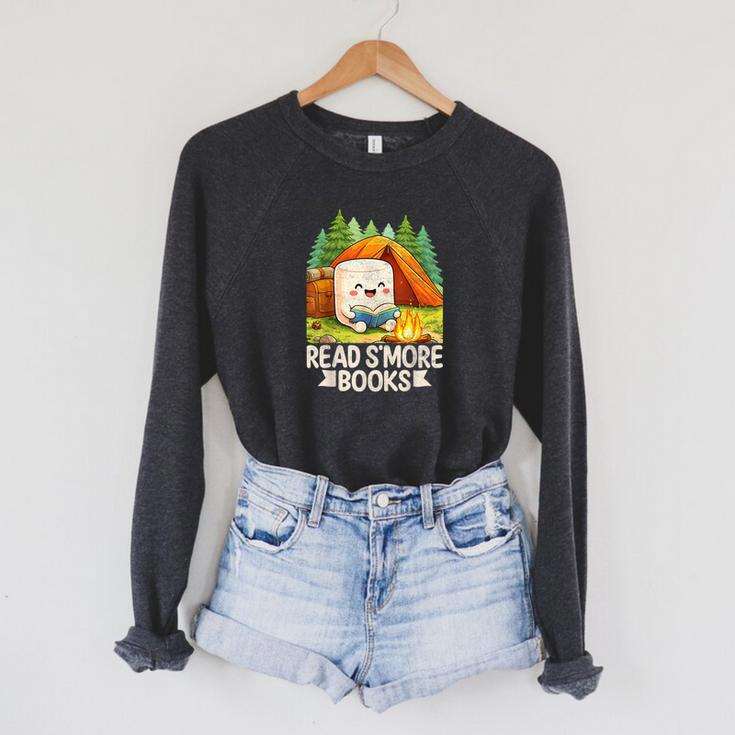 Read S'More Books Pun Camping Nature Lover Raglan Sleeve Sweatshirt