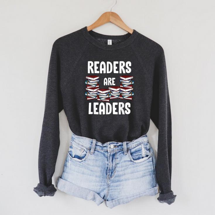 Readers Are Leaders Book Lover Librarian Sayings Quotes Raglan Sleeve Sweatshirt