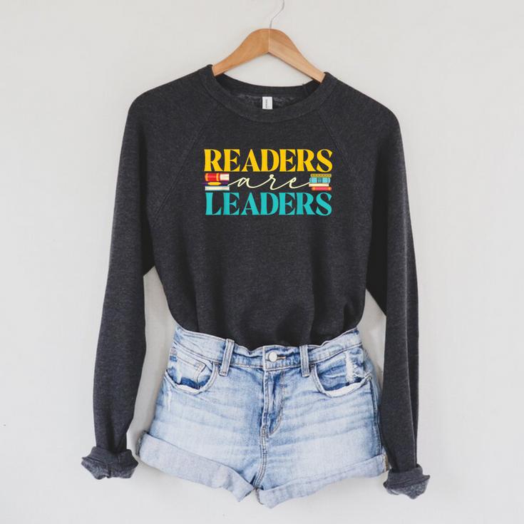 Readers Are Leaders Books Librarian Library Book Lover Raglan Sleeve Sweatshirt