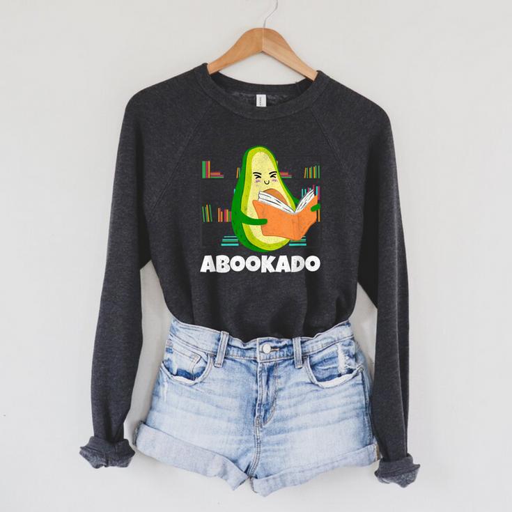 Reading Avocado Book School Librarian Abookado Raglan Sleeve Sweatshirt