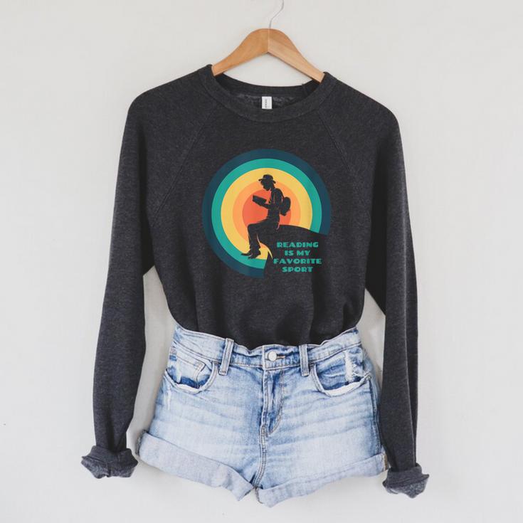 READING IS MY FAVORITE SPORT FUN BOOK LOVER Raglan Sleeve Sweatshirt