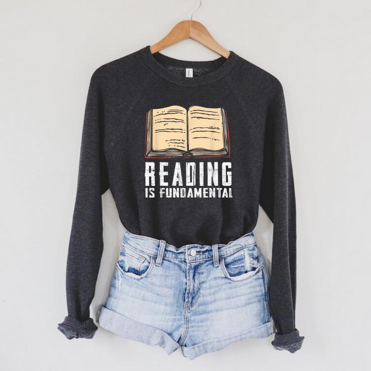 Reading Fundamental Books Lover Bookworm Reader Literature Raglan Sleeve Sweatshirt