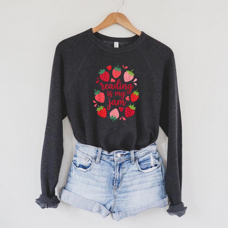 Reading Is My Jam I Love To Read Books Lover Girl Raglan Sleeve Sweatshirt