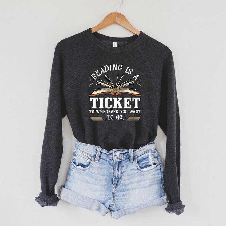 Reading For Men Women Cool Book Reader Teacher Raglan Sleeve Sweatshirt