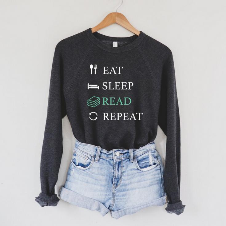 Reading Teacher Bookworm Bookstore Book Lover Men Women Raglan Sleeve Sweatshirt