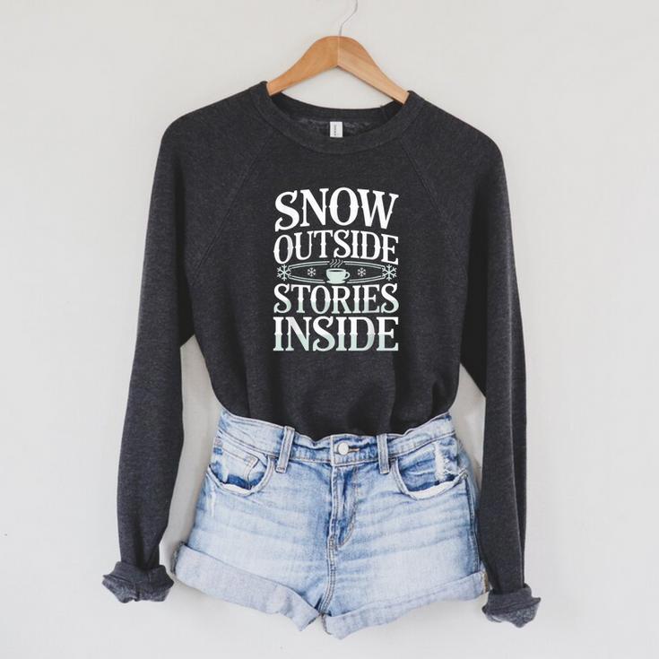 Reading All Winter Cozy Book Lover And Literary Escape Raglan Sleeve Sweatshirt