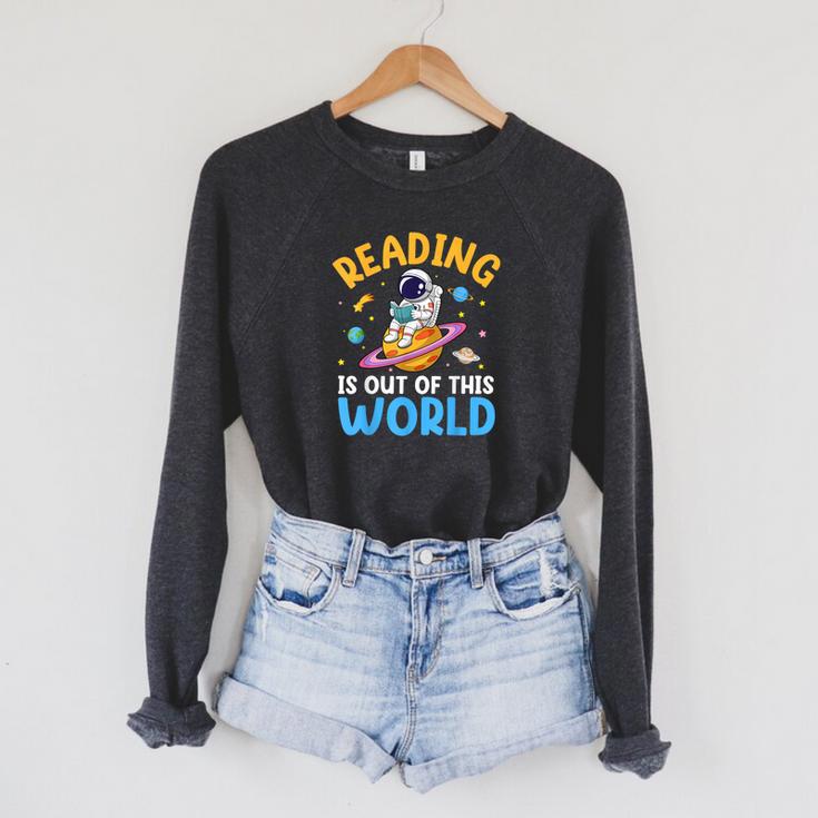 Reading Is Out Of This World Space Read Books Lover Raglan Sleeve Sweatshirt