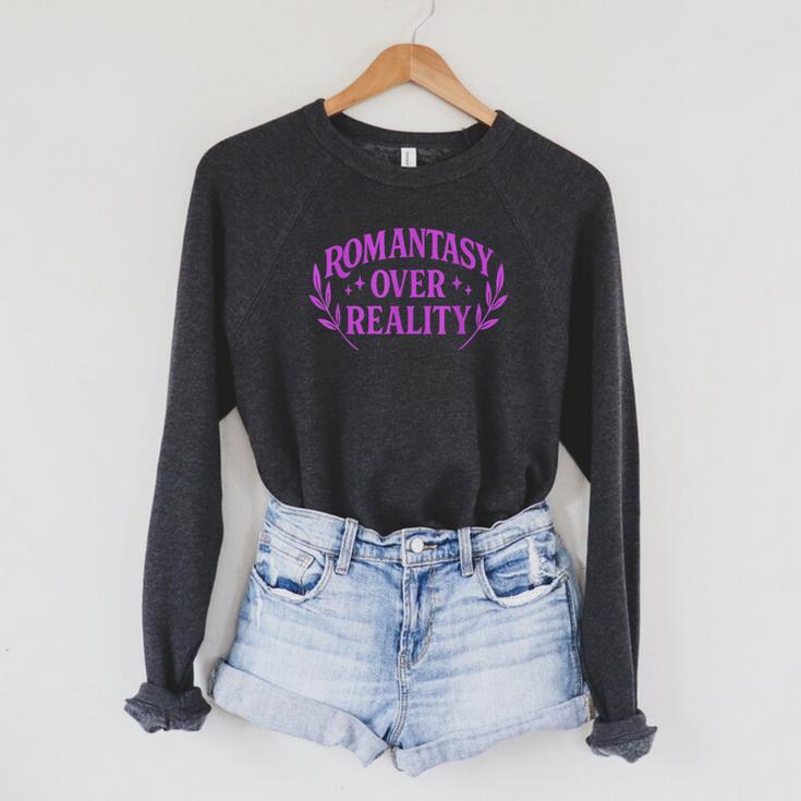Romantasy Book Reader Aesthetic With Fantasy Feels Raglan Sleeve Sweatshirt