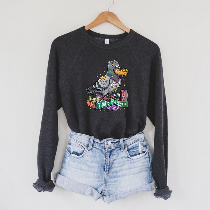 Smart Pigeon Sitting On Book Stack Raglan Sleeve Sweatshirt