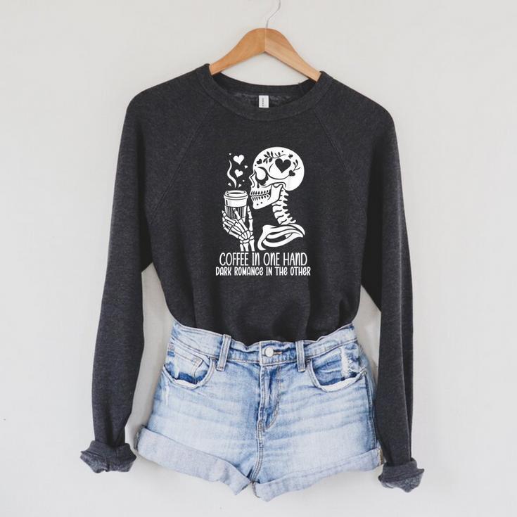 Smut Books Coffee In One Hand Dark Romance Book In The Other Raglan Sleeve Sweatshirt