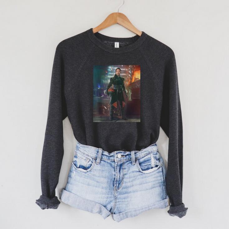 Star Wars The Book Of Boba Fett Fennec Shand Portrait Raglan Sleeve Sweatshirt