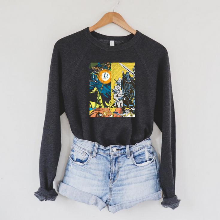 Star Wars Comic Books Battles Darth Vader And Stormtroopers Raglan Sleeve Sweatshirt