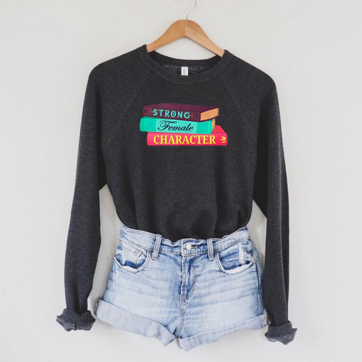 Strong Female Character Book Nerd Raglan Sleeve Sweatshirt
