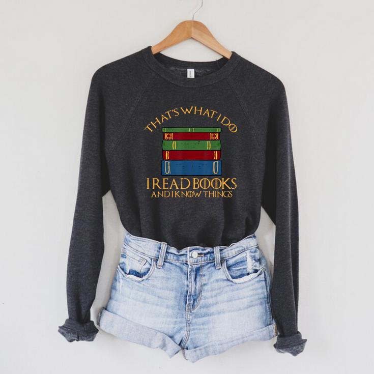 Thats What I Do Read Reading Book Librarian Across America Raglan Sleeve Sweatshirt