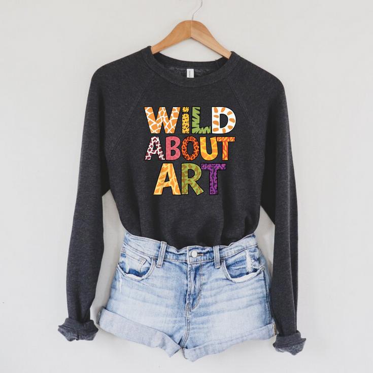 Wild About Art Books Animal Safari Children's Art Teacher Raglan Sleeve Sweatshirt