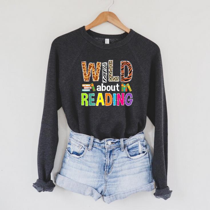 Wild About Reading Library Day Reading Books & Bookworm Raglan Sleeve Sweatshirt