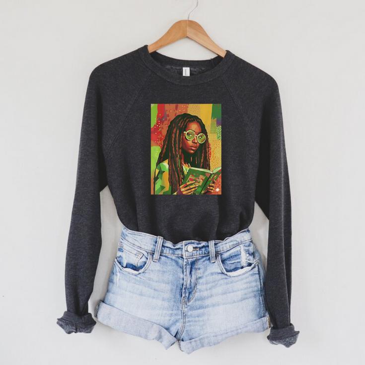 Women Reading Book Educated Black History Month Women Raglan Sleeve Sweatshirt