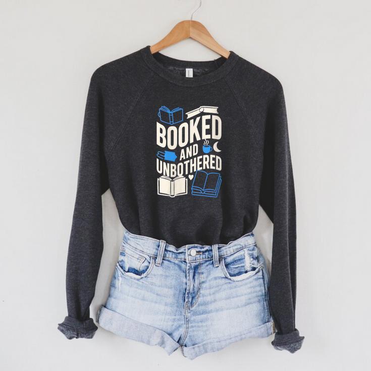 Women's Booktrovert Introvert Reader Library Card Coffee Books Raglan Sleeve Sweatshirt