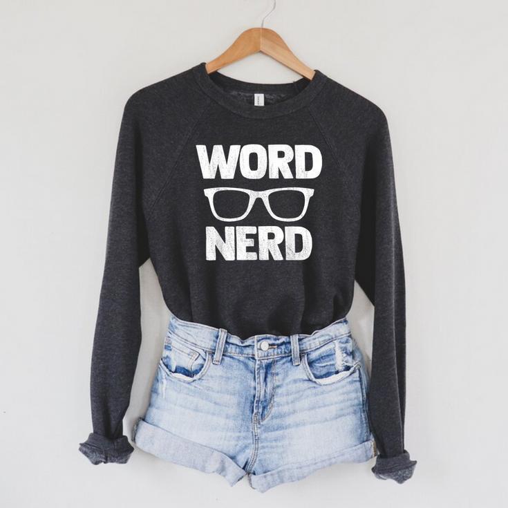 Word Nerd Book Reading Raglan Sleeve Sweatshirt