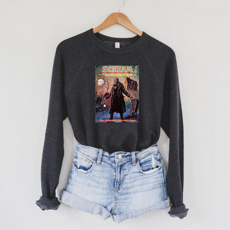 Zombie Halloween Horror Vintage Comic Book Retro Scary Raglan Sleeve Sweatshirt