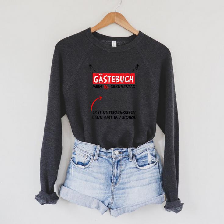 16th Birthday Boy Girl Party Guest Book Raglan Sleeve Sweatshirt