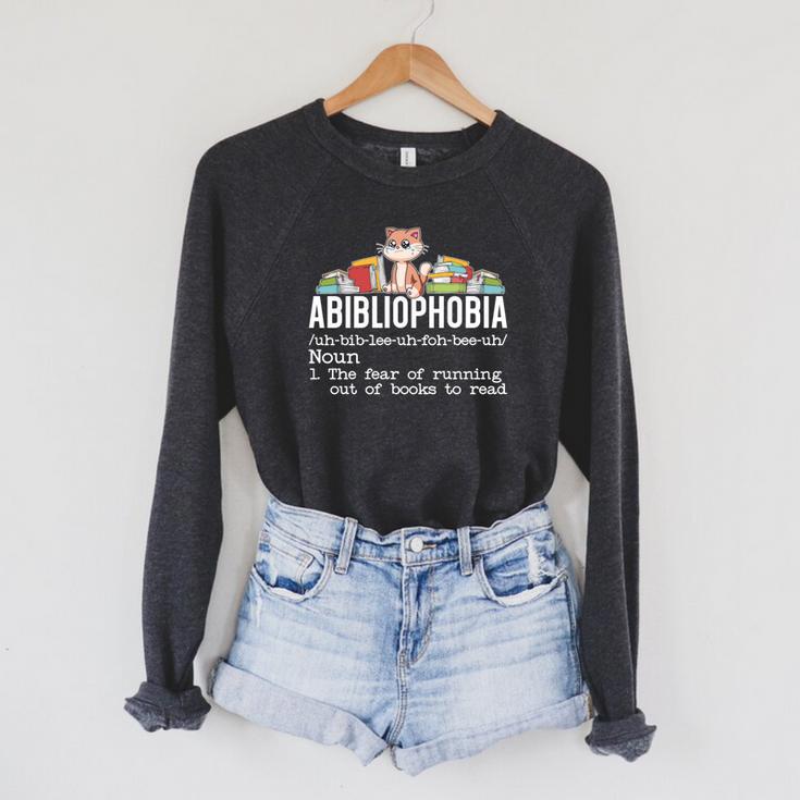 Abibliophobia Definitio For a Book Lovers Bookworm Raglan Sleeve Sweatshirt