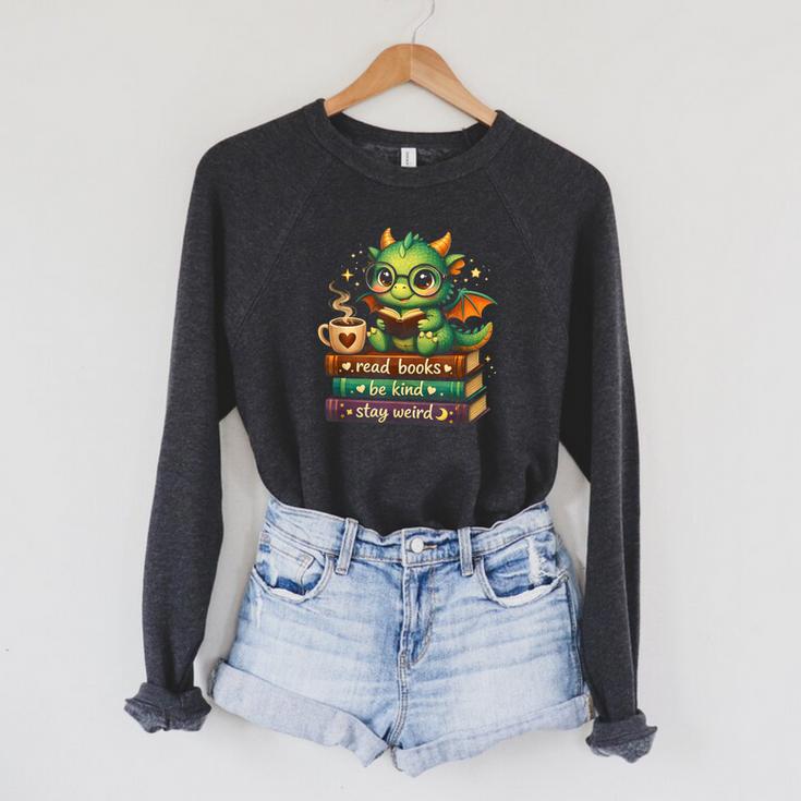 Adorable Dragon Read Books Be Kind Stay Weird Fantasy Lover Raglan Sleeve Sweatshirt Adorable Dragon Read Books Be Kind Stay Weird Fantasy Lover Raglan Sleeve Sweatshirt