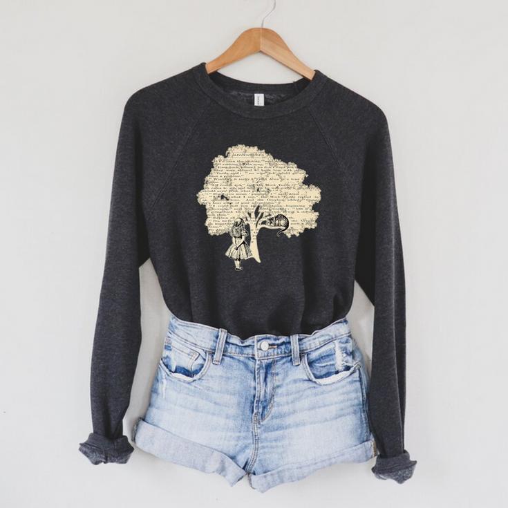 Alice In Wonderland Vintage BookShirt Premium Tri-Blend Raglan Sleeve Sweatshirt